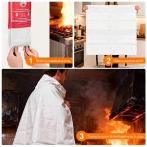 Patura antifoc GRIFEMA GA3002, 1x1m, pentru bucatarie si exterior, 2 bucati - Img 4