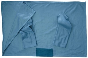 Patura cu maneci InnovaGoods Faboulazy, poliester, albastru-bej, dimensiuni 130x170 cm - Img 5