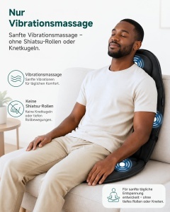 Patura de masaj Snailax cu spuma cu memorie, vibratii si caldura, neagra - Img 3