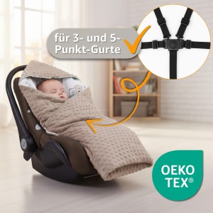 Patura pentru bebelusi 90x90 cm, Minky, pentru carucior si scaun auto - Img 5