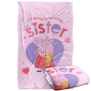 Patura Peppa Pig Big Sister, 91 x 147 cm, 300 GSM, 100 Poliester - Img 2