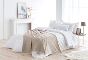 Patura Todocama PRCMAMSBEAR 230x240 cm Bumbac 100 Recycled Design Nordic Bej Sand - Img 4