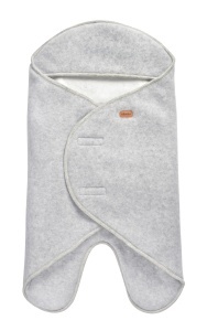 Paturica pentru bebelusi BEABA Babynomade Double Fleece, grialb, 0-6 luni, impermeabila si respirabila