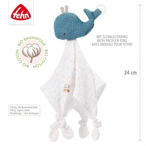 Paturica pentru bebelusi Fehn 056068, din bumbac bio, cu suport pentru suzeta, 34 cm - Img 5