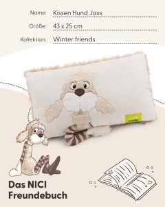 Paturica pufoasa NICI Jaxs 43x25cm - Culoare bej, design cu catelus - Img 5