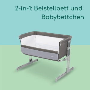 Patut Bebe 2-in-1 Bebeconfort Calidoo, Beistellbett si Stubenwagen, 0-6 luni, 5 inaltimi, Grey Mist - Img 3