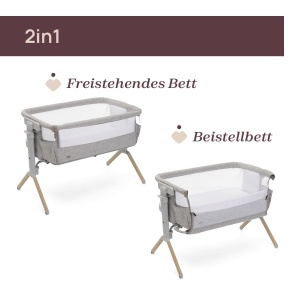 Patut Chicco Next2Me Armonia reglabil pe 11 nivele cu 4 role gri deschis - Img 2