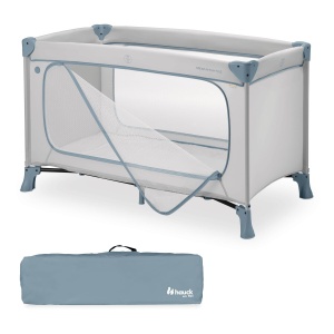 Patut de calatorie hauck Dream N Play Plus, 120x60 cm, Dusty Blue