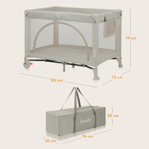 Patut de calatorie Lionelo Laura 2-in-1, 15 kg, cu saltea, compact - Img 9