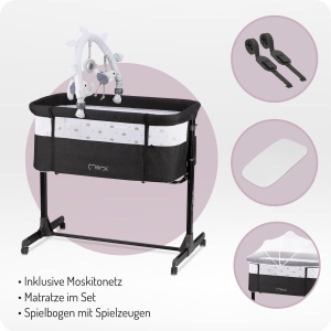 Patut multifunctional Momi REVO, 6 inaltimi ajustabile, cu roti si saltea inclusa - Img 7