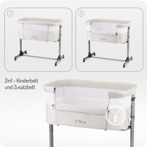 Patut multifunctional pentru copii Momi REVO, reglabil pe inaltime, cu saltea si roti - Img 4