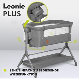 Patut pentru copii Lionelo Leonie Plus 3 in 1, ajustabil, cu roti si cos de depozitare - Img 5