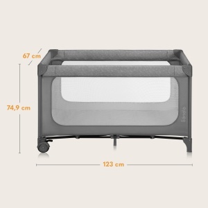 Patut pliabil Lionelo Jasmin Easy Fold pentru copii 0-36 luni cu saltea T25 si intrare laterala - Img 9