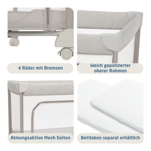 Patut pliabil Maxi-Cosi Merlin, 2-in-1, 120x60 cm, cu saltea CloudCore, Bej - Img 7