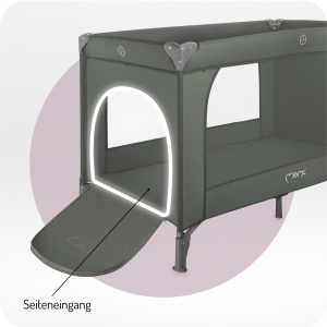 Patut pliabil pentru copii BELOVE Plus 2-in-1, 2 niveluri, cu saltea si accesorii - Img 3