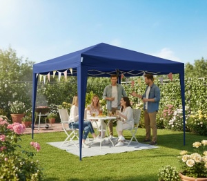 Pavilion Goodyear 3x3 m Albastru Waterproof, UV30, Faldabil - Img 3