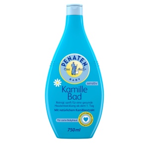 PENATEN Baie de musetel (750 ml), aditiv usor pentru baie pentru bebelus cu extract natural de musetel, baie de musetel pentru bebelusi curata delicat fara lacrimi, ingrijire foarte blanda pentru pielea delicata a bebelusului