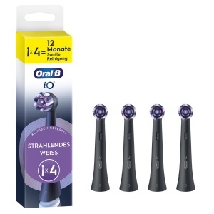 Perie de dinti electrica Oral-B iO Strahlendes Weiss, 4 bucati, albire, negru