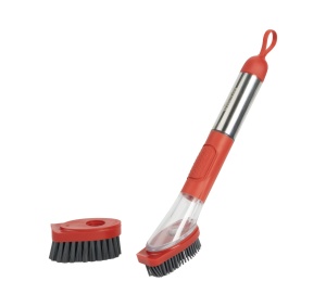 Perie de Spalat Vileda cu Dispenser de Detergent, Cap Detasabil, Inox