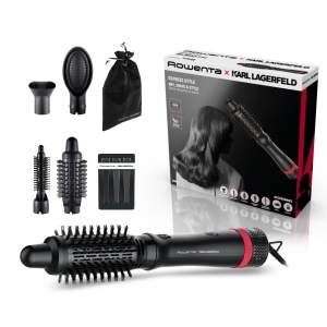 Perie de stilizare Rowenta x Karl Lagerfeld CF635L, 5-in-1, negru, cu accesorii diverse