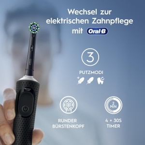 Perie electrica de dinti Oral-B Vitality Pro, lila, 3 programe de curatare - Img 4