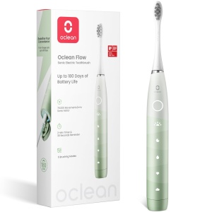 Perie electrica Oclean Flow, 180 zile autonomie, 5 moduri, verde