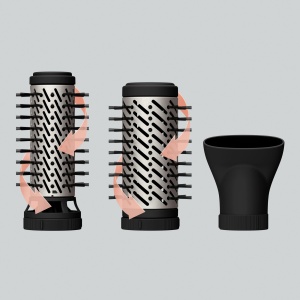 Perie rotativa cu aer cald Rowenta Brush Activ' Renew, in sensul acelor de ceasornic/in sens invers acelor de ceasornic, acoperire ceramica, functie ionica, peri naturali, 2 setari de temperatura/suflanta, viteza la rece, 1000 wati, negru, UB9530F0 - Img 3