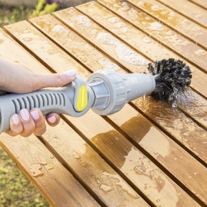 Perie rotativa pentru furtun InnovaGoods, design robust, culoare galbena, utilizare eficienta - Img 3