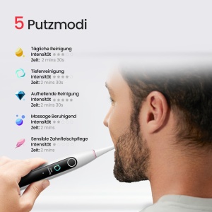 Periuta electrica Oclean X Lite, gri, 5 moduri de curatare, waterproof IPX7 - Img 4