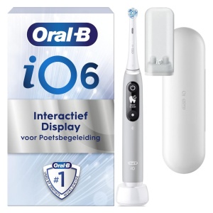 Periuta electrica Oral-B iO 6, cu 2 capete de periere, gri