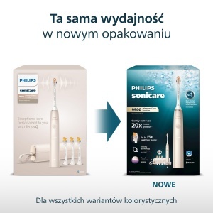 Periuta electrica Philips Sonicare DiamondClean Prestige 9900 HX999211 Tehnologie SenseIQ Etui USB Champagne - Img 6