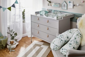 Perna de alaptare Rotho Babydesign Multi 190 x 35 cm Natural Leaves - Img 4