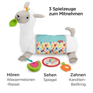 Perna de Joaca Fisher-Price Lama GLK39, 4-in-1, cu 3 Jucarii si Patura Reversibila - Img 3