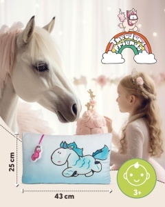 Perna de plus NICI Einhorn Aquario 43x25 cm design unicorn moale si colorat - Img 2