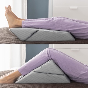 Perna ergonomica multi-pozitii InnovaGoods, din spuma cu memorie, gri, medie - Img 5