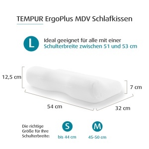 Perna ergonomica TEMPUR ErgoPlus MDV Memory Foam dimensiune L alb - Img 2