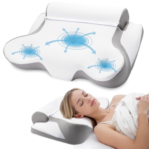 Perna Memory Foam TopEsct pentru Somn, Gri, 2 Inaltimi, Design Ergonomic - Img 7