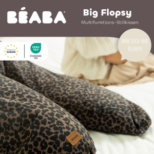Perna multifunctionala BEABA Big Flopsy, 170 cm, pentru somn si alaptare, culoare leopard - Img 2