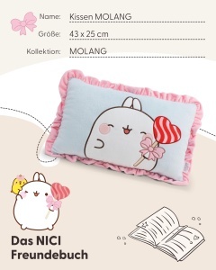 Perna NICI Molang 62790 Albastra din Plus 43x25 cm Design Romantic - Img 5