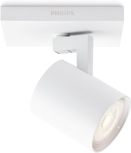 Philips Runner Plafoniera/lampa de perete cu 1 spot, instalare usoara ClickFix, fara bec (GU10), 2700 K, lumina alba calda, alba, IP20, antireflexie si fara palpaire - Img 4