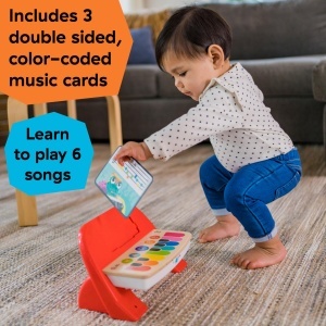 Pian pentru copii Baby Einstein Hape Cal cu 6 melodii si 3 carti muzicale, din lemn, multicolor - Img 5