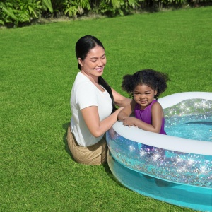 Piscina gonflabila Bestway Sparkle Shell 150x127x43 cm design cu glitter - Img 5