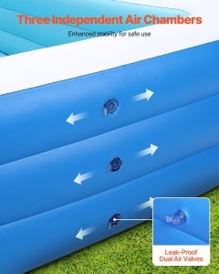 Piscina gonflabila VEVOR 3000x1702x508 mm 1514 litri pentru familie cu kit de reparatii - Img 4