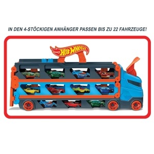 Pista de curse Hot Wheels 2-in-1 cu transportor, 180 cm, include 3 masini, pentru copii 4-8 ani - Img 5