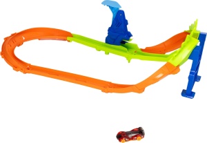 Pista de curse Hot Wheels JHK74 cu masina die-cast 164, 180-grade, 7.5 cm inaltime - Img 5