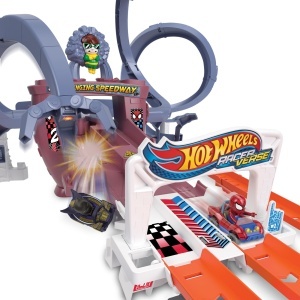 Pista de Curse Hot Wheels RacerVerse Spider-Man si Black Panther, cu 2 Masini Die-Cast - Img 5