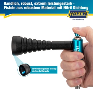 Pistol de aer HAZET 9040T-1, 6-16 bar, cu duza de amestec, ergonomic - Img 4