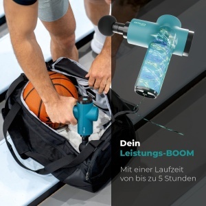 Pistol de masaj Beurer Antelope BOOM, pistol de masaj compact cu 4 atasamente, pentru relaxare si regenerare, masaj puternic cu puncte de declansare, masaj muscular cu 5 niveluri de intensitate si baterie reincarcabila - Img 5