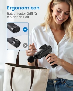 Pistol de masaj RENPHO, 3200 RPM, 2500mAh, USB-C, Negru - Img 5