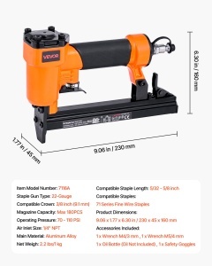 Pistol pneumatic VEVOR 7116A, 180 clame, 70-110 PSI, usor de utilizat - Img 7